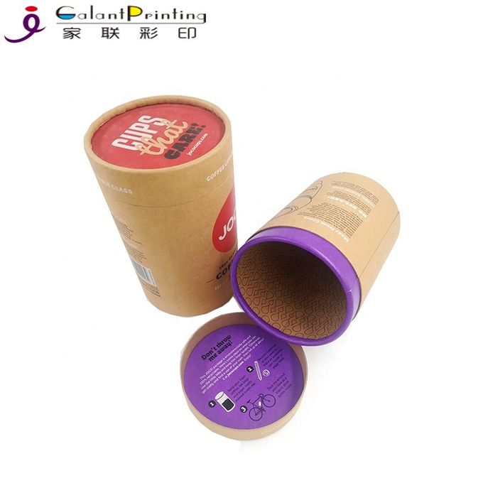 O tubo tubular hermético do papel do alimento de Kraft da prova da criança pode caixa de empacotamento para a garrafa do mel