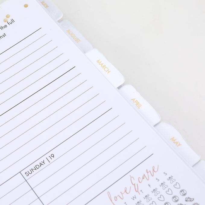 2024 Impressão personalizada Planeador semanal com separador laminado e cantos reforçados com ouro 4