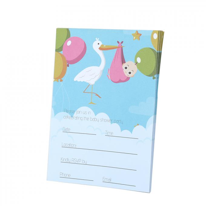 Dimensões personalizadas Cartões de festa e envelopes Convites de banho de bebê 7