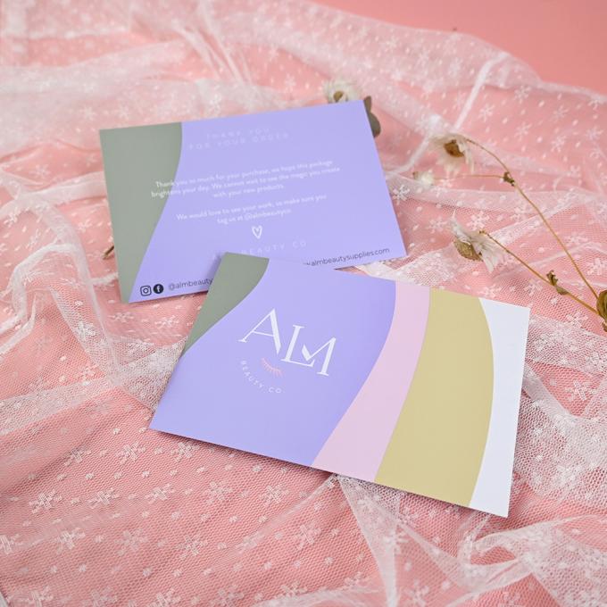 Cartão de agradecimento personalizado por apoiar meu pequeno negócio cartão postal de impressão UV e offset 5