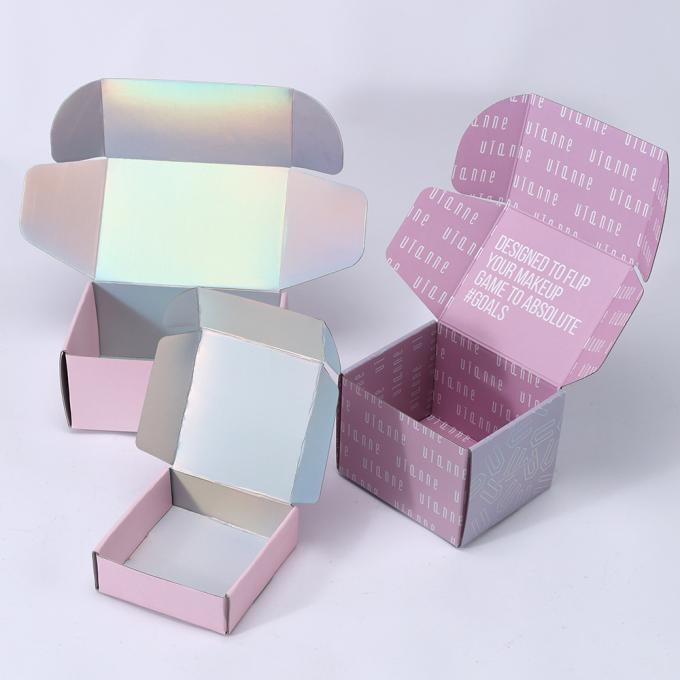 Cartão ondulado Logotipo personalizado de tinta de soja Impressa Caixa de correio holográfico a laser para perfumes 6