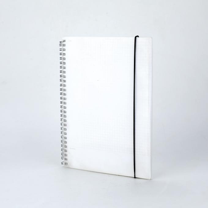 Logotipo personalizado Papel de escritório de ruleta larga Cadernos de escrita em espiral para estudantes com fechamento elástico 4