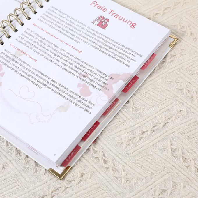 Planeador de Casamento Espiral de Folha de Ouro para A5 Floral Organizador de Livro de Convidados de Casamento 9