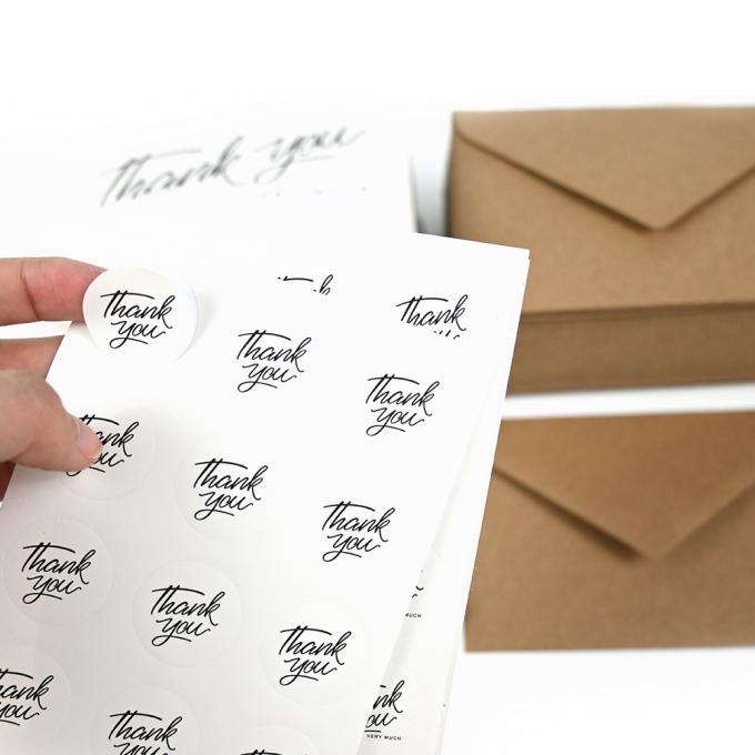Cartões de agradecimento de pequenas empresas com envelopes e adesivos de papel Kraft marrom 6