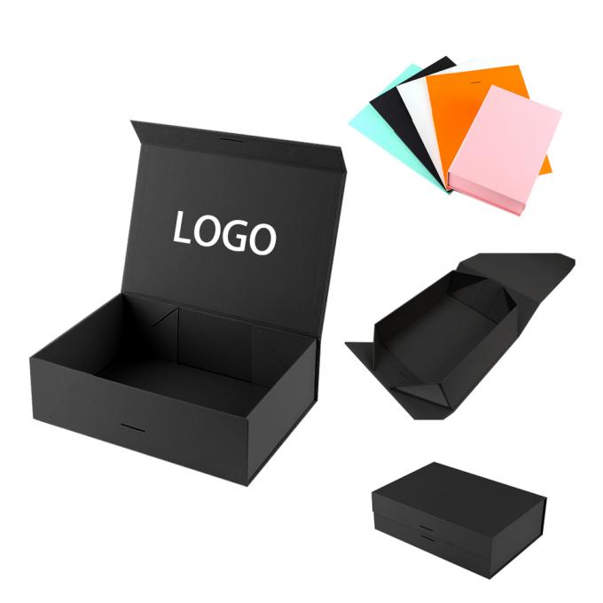 Caixa de retalho Custom Luxury Foldable Cartão Preto Vestuário Embalagem Papel Regalo Caixa Magnética Com Logotipo 6