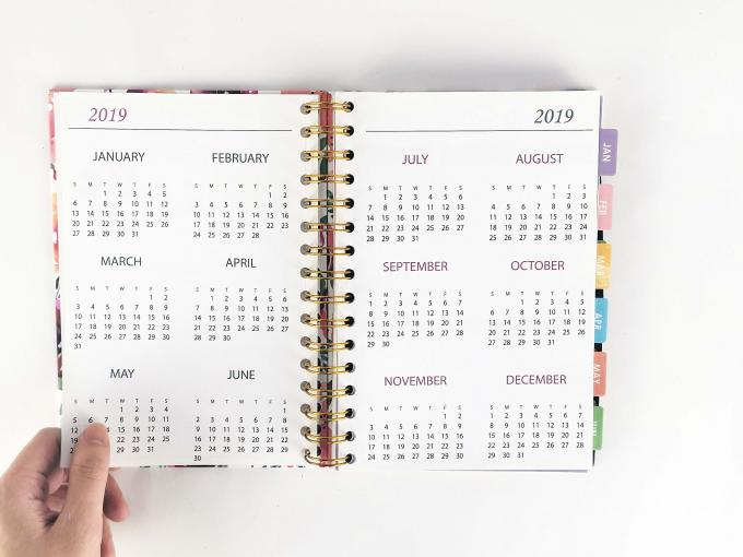 Componente de papel de offset A5 floral personalizado Espiral Notebook com 40-80 páginas internas 6
