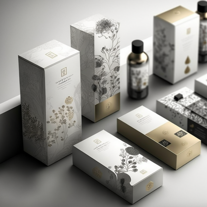 CMYK Cor Pantone Impressão personalizada Caixa de embalagem cosmética de cartão branco ecológico 9