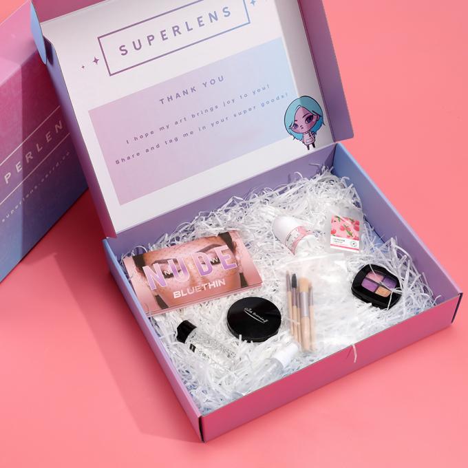 Caixas personalizadas de cores Logotipo embalagem Cartão Impresso Ropa Eco Cosméticos Flat de Envio Caixa de correio 8