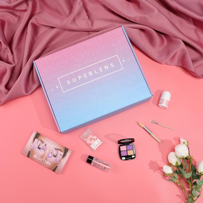 Encomenda personalizada Cosméticos cor-de-rosa duráveis Correios Embalagem corrugada Regalo Correios Caixa de Envio 8