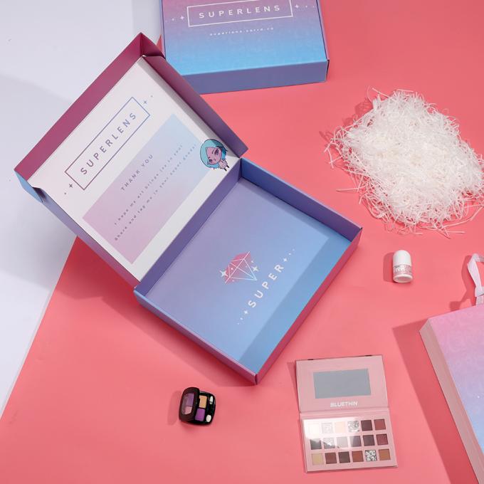 Caixas personalizadas de cores Logotipo embalagem Cartão Impresso Ropa Eco Cosméticos Flat de Envio Caixa de correio 9