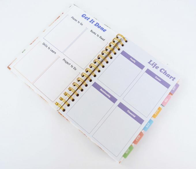 Organizador/Planner A5 Tamanho Rosa Ouro O Wire Spiral Bound CMYK 2021 Agenda Planner 3