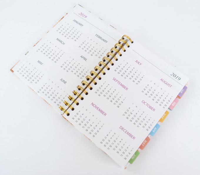 Organizador/Planner A5 Tamanho Rosa Ouro O Wire Spiral Bound CMYK 2021 Agenda Planner 4
