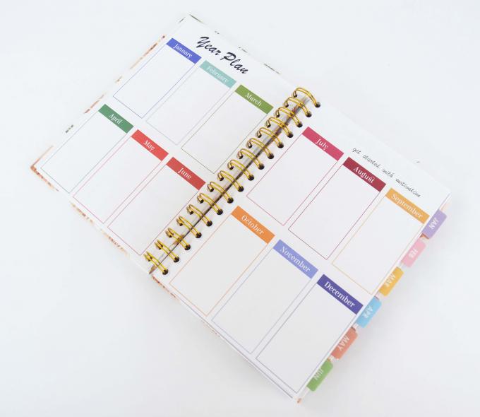 Organizador/Planner A5 Tamanho Rosa Ouro O Wire Spiral Bound CMYK 2021 Agenda Planner 5