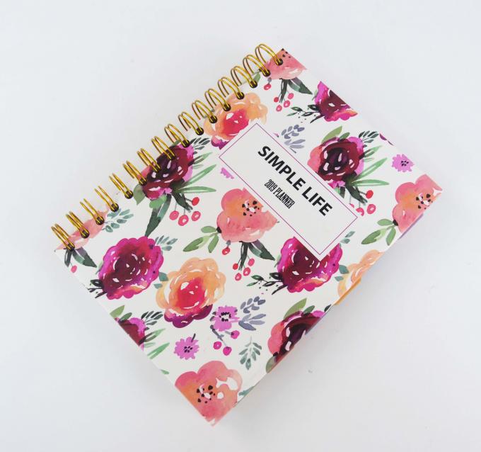 Organizador/Planner A5 Tamanho Rosa Ouro O Wire Spiral Bound CMYK 2021 Agenda Planner 0