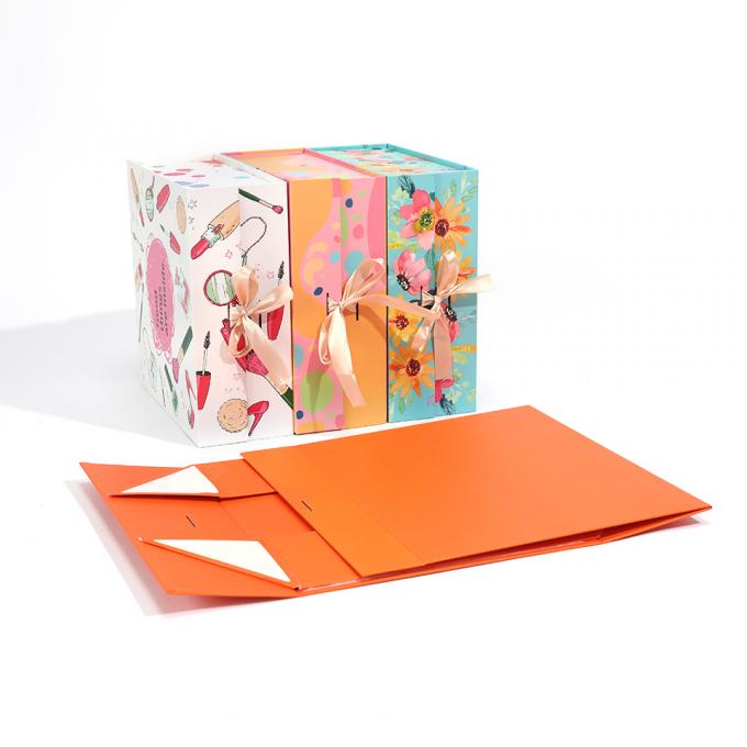 Tamanho personalizado Caixa de presente dobrável magnética aceita com impressão em cores CMYK Pantone 10