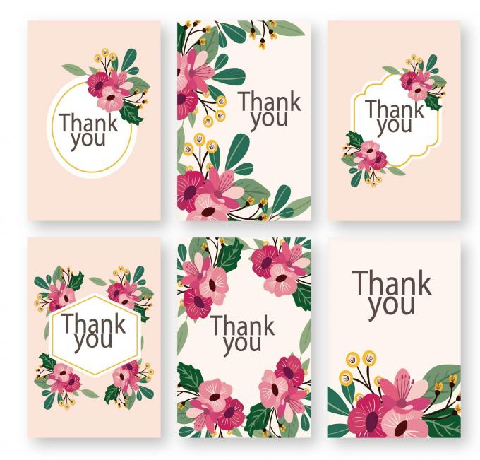Cartão postal de cartão de papel para luxo a granel aquarela folhagem floral cartão de agradecimento 7