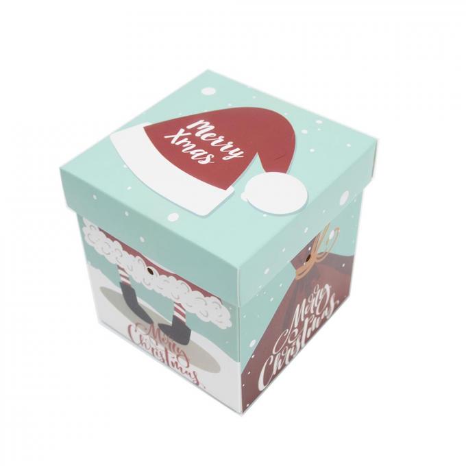 Caixa de presente de Natal com tampa feita de papel revestido em tamanho personalizado para embalagem de presentes 7
