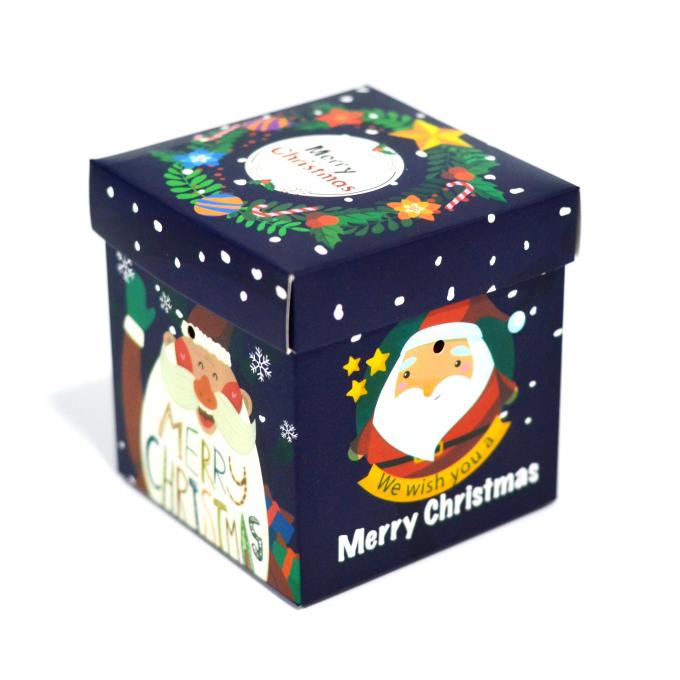 Caixa de presente de Natal com tampa feita de papel revestido em tamanho personalizado para embalagem de presentes 13