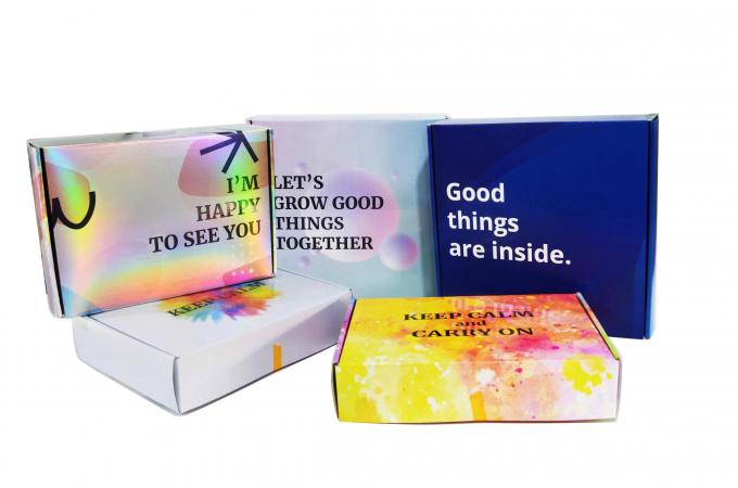 Logotipo personalizado Impresso Papel de papel colorido corrugado Caixa de correio de envio para calçado 8