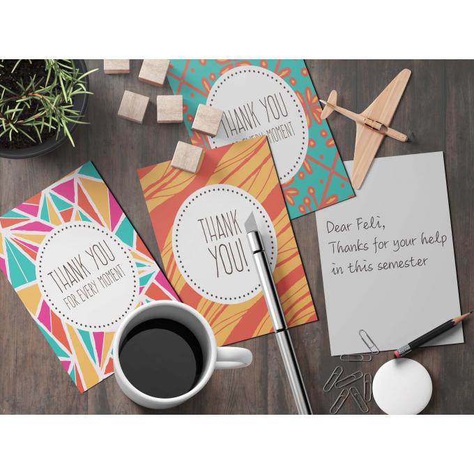 Impressão de cartões personalizados em papel Negócios coloridos Cartões de agradecimento Impressão offset 6