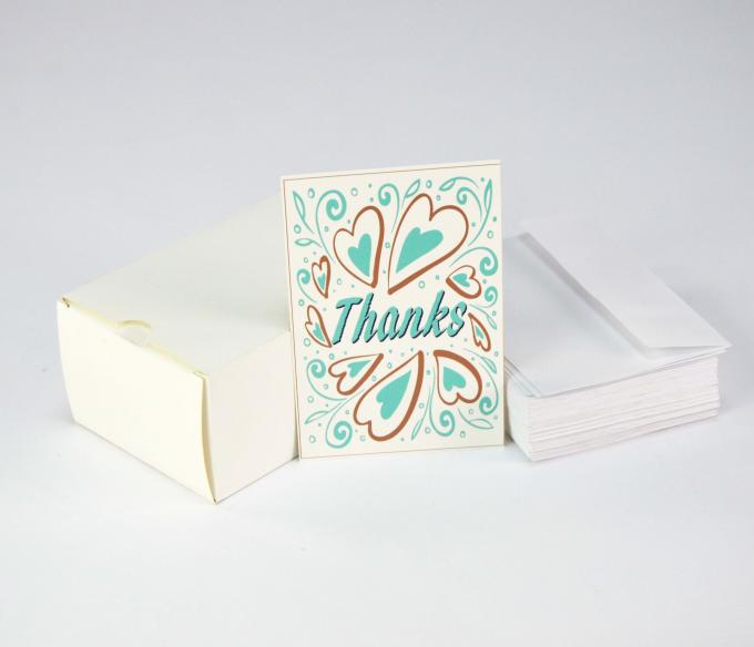 Reciclável Cartão de Impressão Personalizado Film Lamination Classic Kraft Obrigado Notas 3