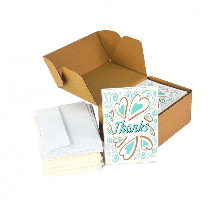 Reciclável Cartão de Impressão Personalizado Film Lamination Classic Kraft Obrigado Notas 4