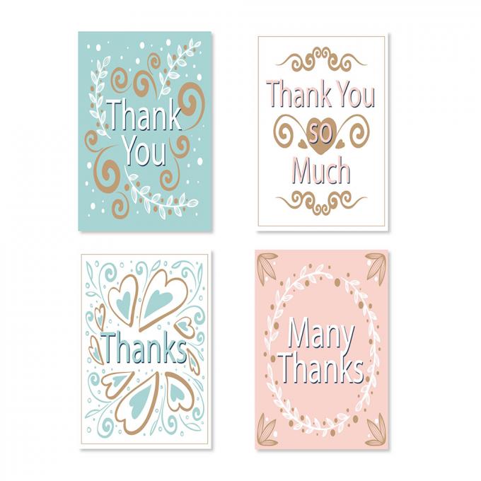Reciclável Cartão de Impressão Personalizado Film Lamination Classic Kraft Obrigado Notas 5