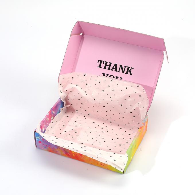 Impressão digital Logotipo impresso sob encomenda Papel de tecido de presente rosa para embalagem de roupas 7