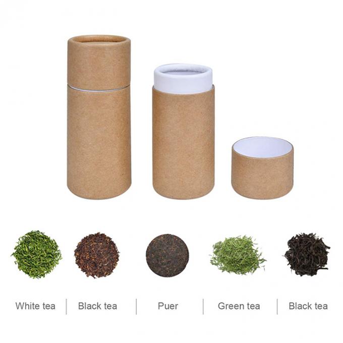 Caixa de embalagem de chá de logotipo personalizado reciclável Caixa de tubo de papel Kraft cilindro de presente 11