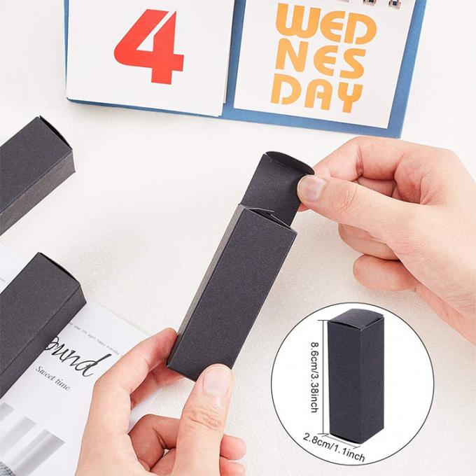 Cosméticos em branco preto personalizados Batom Brilhante embalagem Caixas de papel para tubo de batom 2