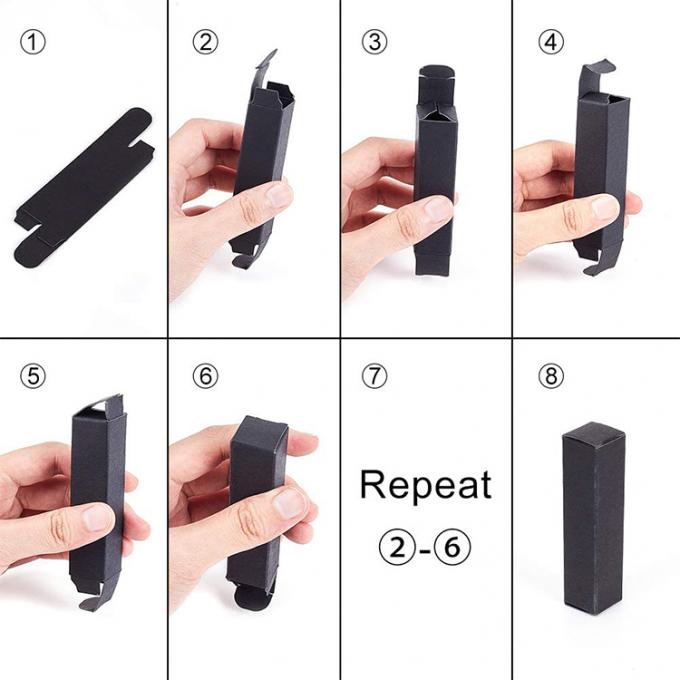Cosméticos em branco preto personalizados Batom Brilhante embalagem Caixas de papel para tubo de batom 1