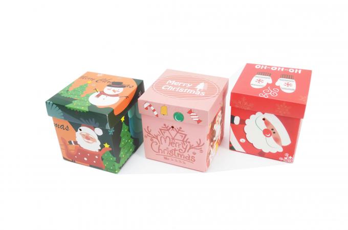 Papai Noel personalizado Homem de Neve Impresso Embalagem de Regalo Pequeno Cadeia de Natal Caixas de Doces Com Cobertura 5