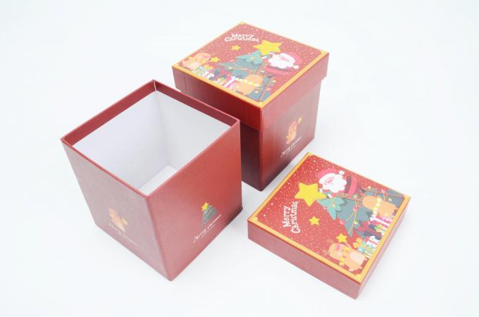 Material da caixa de estande de retalho Embalagem de Natal Caixa de presente com tampa e base de papel personalizados 10
