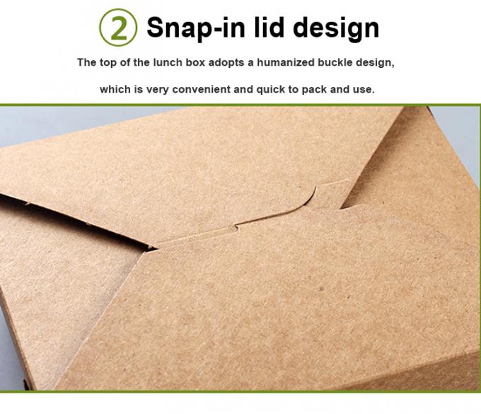 Embalagem de almoço para levar Caixa de frutas de salada de papel Kraft com impressão de janela PET Revestimento UV 7