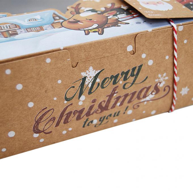 Caixa de presente de biscoitos de donut de Natal com janela clara personalizada e atraente 3