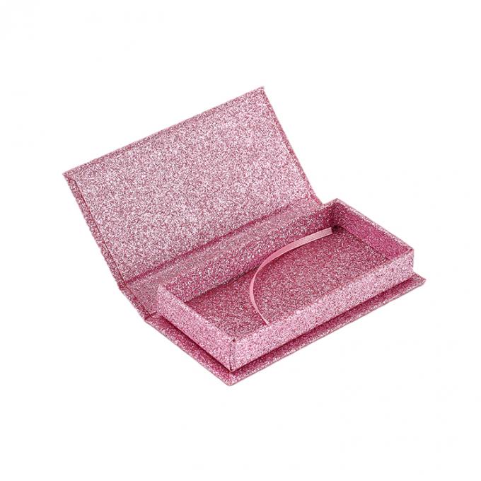 Logotipo personalizado Pink Glitter Falsa Cotovelada Caixa de Estande de varejo com estrutura de papelão 0