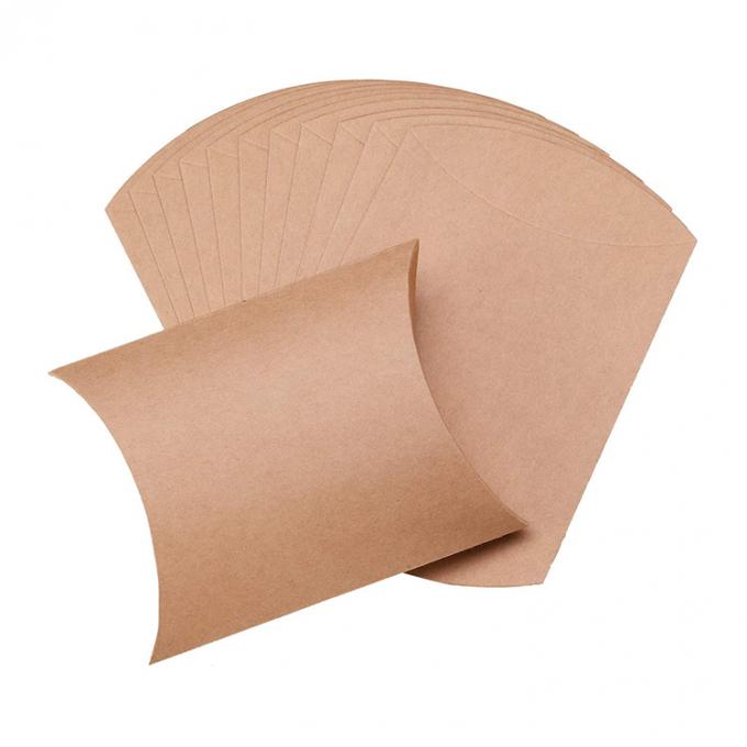 Custom Logo Heavy Duty Kraft Pillow Shape Candy Paper Box para solução de armazenamento de doces 6