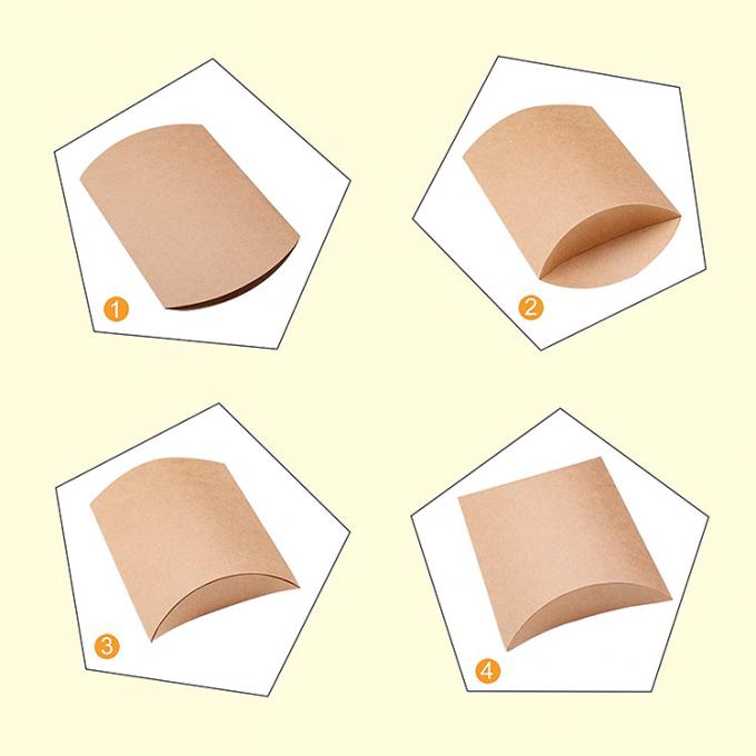 Custom Logo Heavy Duty Kraft Pillow Shape Candy Paper Box para solução de armazenamento de doces 9