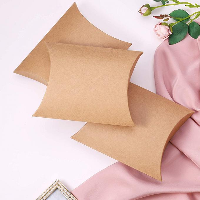 Custom Logo Heavy Duty Kraft Pillow Shape Candy Paper Box para solução de armazenamento de doces 11