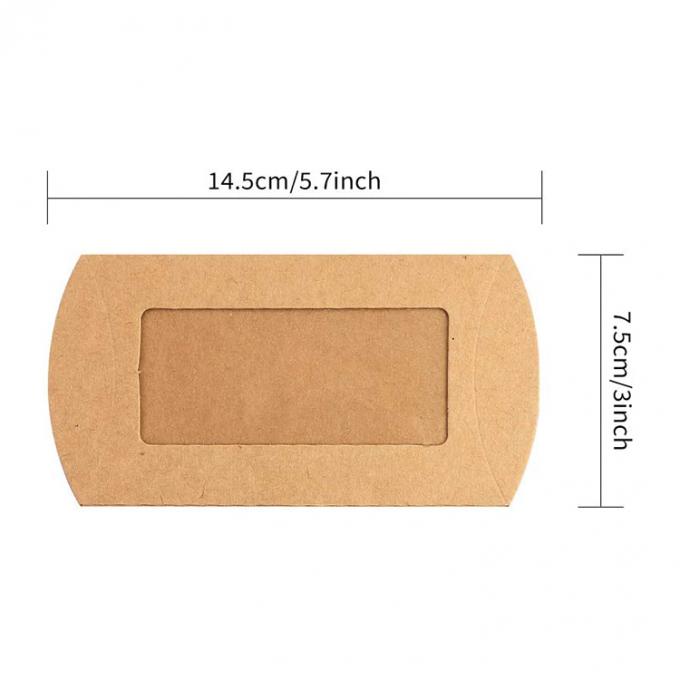 Caixa de almofada de biscoito de janela transparente embalada com design personalizado e papel kraft pesado 2
