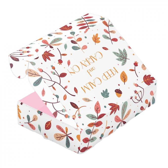 Reciclável Logotipo personalizado Flor roxa Impresso Cartão grande cartão ondulado Caixa de correio para roupas vestido 8
