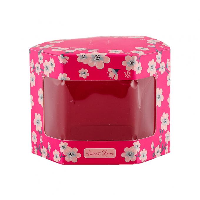Tamanho personalizado Acceptado Caixa de presente de embalagem de doces de papelão com janela clara e alças de corda 9