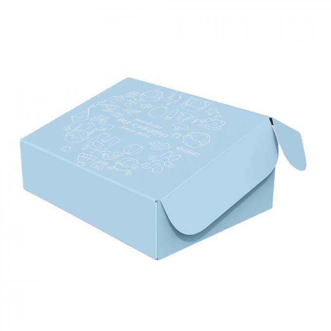 Autocolantes Impressão personalizada durável Caixa de envio de papel de avião Embalagem de presente Caixa de correio azul reciclada corrugada 8