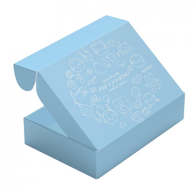 Autocolantes Impressão personalizada durável Caixa de envio de papel de avião Embalagem de presente Caixa de correio azul reciclada corrugada 7