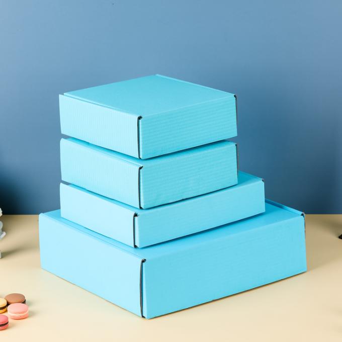 Logotipo personalizado Impresso Folhável Azul Papel de Cartão Espesso Caixas de Envio para Roupas Sapatos 9