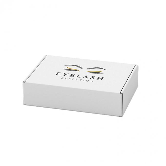 Caixa de correio de cartão ondulado impressa CMYK para cosméticos de cílios personalizados com logotipo de ouro 7