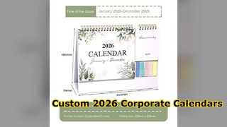Calendário de desktop 2026 personalizado para marca corporativa