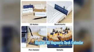Castelo de Hogwarts 3D calendário bloco de notas decoração de mesa presente