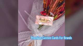 Cartões de agradecimento personalizados para embalagens de marca premium