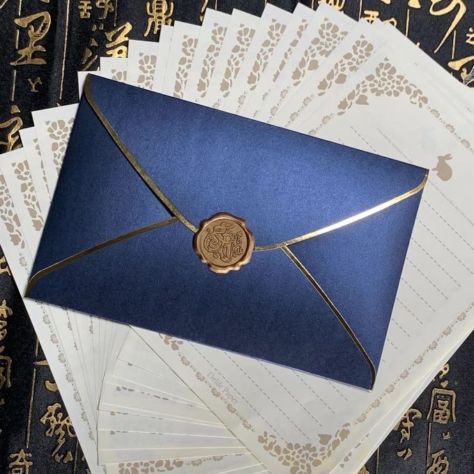 Minimalista auto-selo Convite de casamento envelopes Retro cartão de felicitação envelopes 0